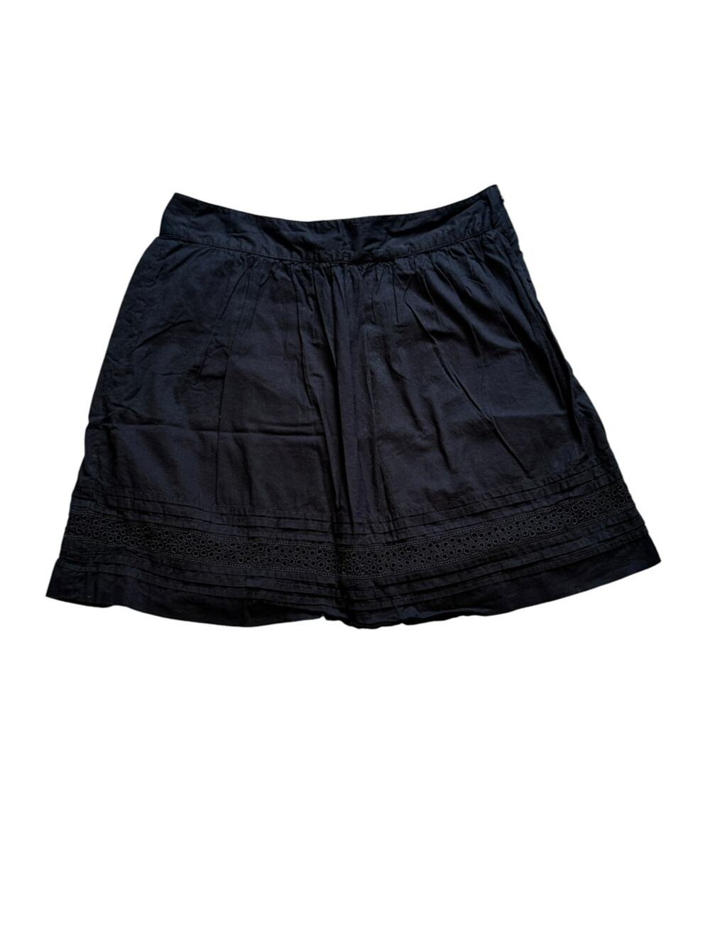 Ann Taylor LOFT Black Eyelet Cotton Skirt Size 8